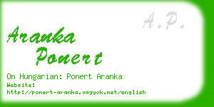 aranka ponert business card